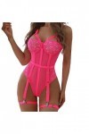 Ensemble Lingerie Femme 2 Pieces Lenceria Extreme Sexy Dessous New Luxury Sexs Noir Couleur Femmes Sexy Jarretière Lingerie S