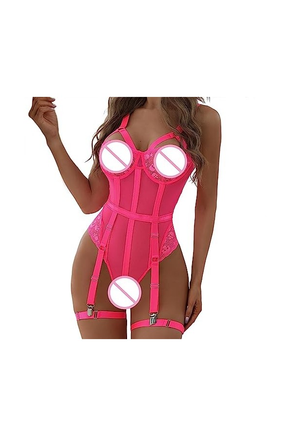 Ensemble Lingerie Femme 2 Pieces Lenceria Extreme Sexy Dessous New Luxury Sexs Noir Couleur Femmes Sexy Jarretière Lingerie S