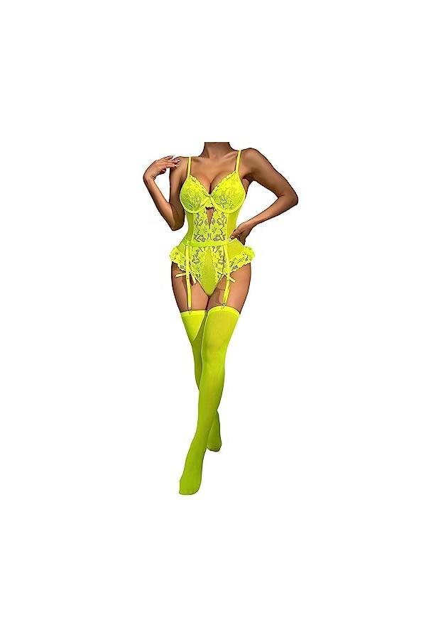 Lingerie Femme Sexy Ensemble Homme Sexy Hot y27k sous-vêtements Amusants pour Femmes Nouvelle Forme de Dentelle de Fleur Dos 