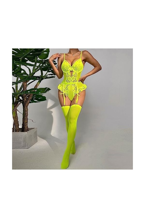 Lingerie Femme Sexy Ensemble Homme Sexy Hot y27k sous-vêtements Amusants pour Femmes Nouvelle Forme de Dentelle de Fleur Dos 