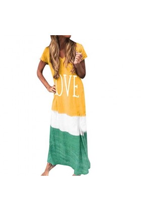 Jupe en Cuir Rouge Maxi Dress Block Daily Women V Tie-TEED Neck Sleeve Taille Robe pour Femmes Robe De Poupée Chère Yellow, 