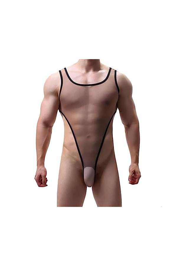 String Homme Sexy Hot Dentelle Slips Boxer Vêtements de Mise en Forme du Corps pour Hommes Combinaison Transparente Sexy sous