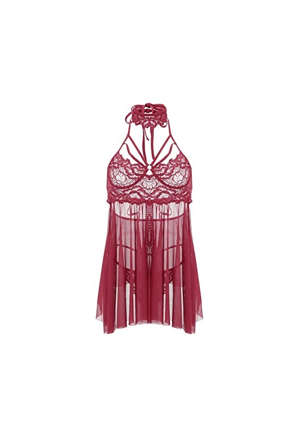 Générique Lingerie Femme Sexy Ensemble Hanging Neck Sling Sexy Drôle Pyjama Femme Cosplay Costume Valentine Chambre Piscine