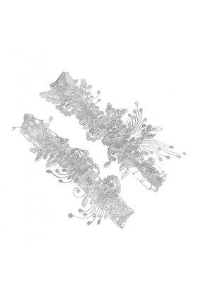 GALPADA 1 Paire Jarretière en Dentelle Costume Extensible Plus La Taille Ensembles Assortis Jarretière Bleue Jarretière en De