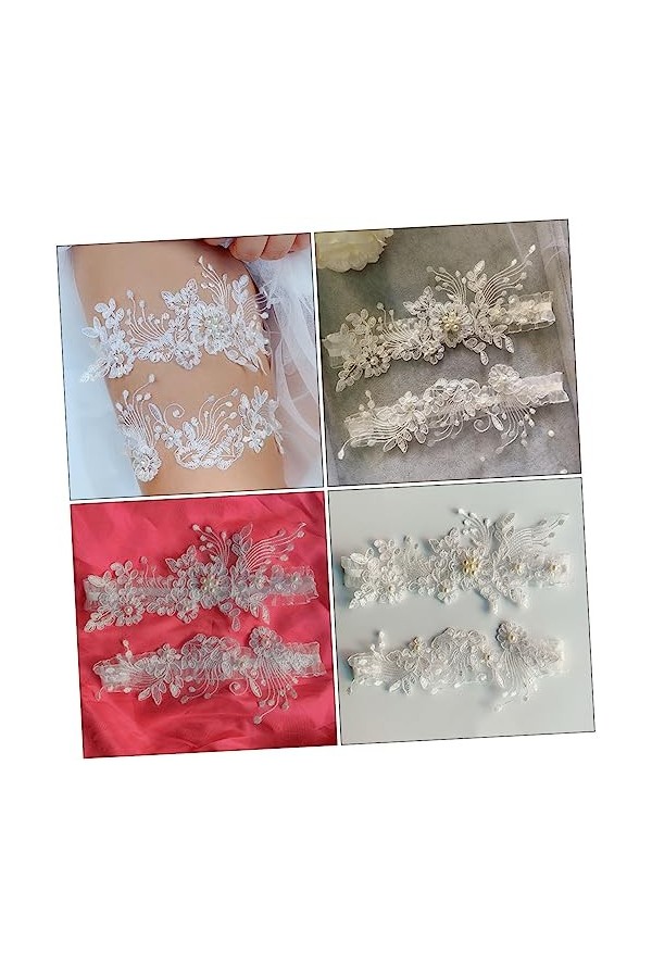 GALPADA 1 Paire Jarretière en Dentelle Costume Extensible Plus La Taille Ensembles Assortis Jarretière Bleue Jarretière en De