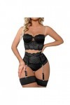 MODSGUE Ensemble de lingerie sexy en dentelle - Lingerie séduisante - Coupe ajustée - Soutien-gorge érotique et culotte - Mod