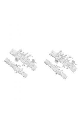 Abaodam 2 Paires De Porte-Jarretelles Bande De Jambe De Mariage Jarretières De Demoiselle dhonneur Porte-Jarretelles Blanc K