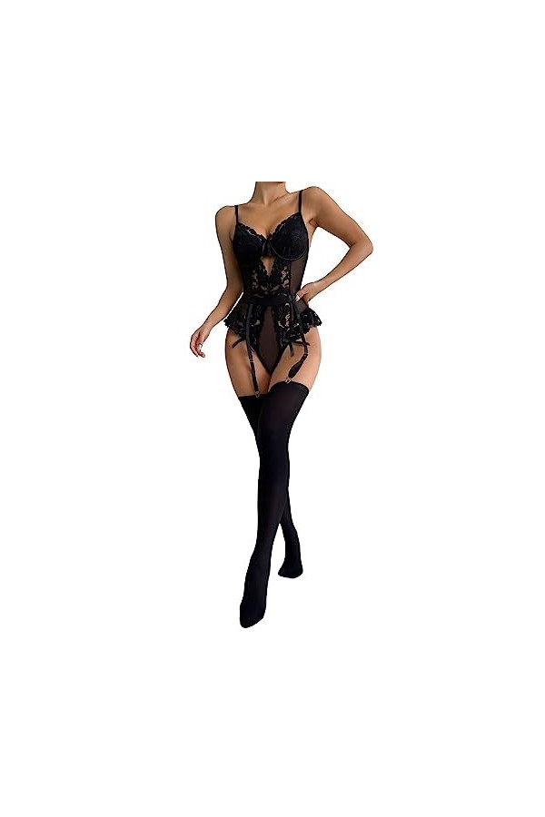 Lingerie Femme Sexy Ensemble Homme Sexy Hot y27k sous-vêtements Amusants pour Femmes Nouvelle Forme de Dentelle de Fleur Dos 