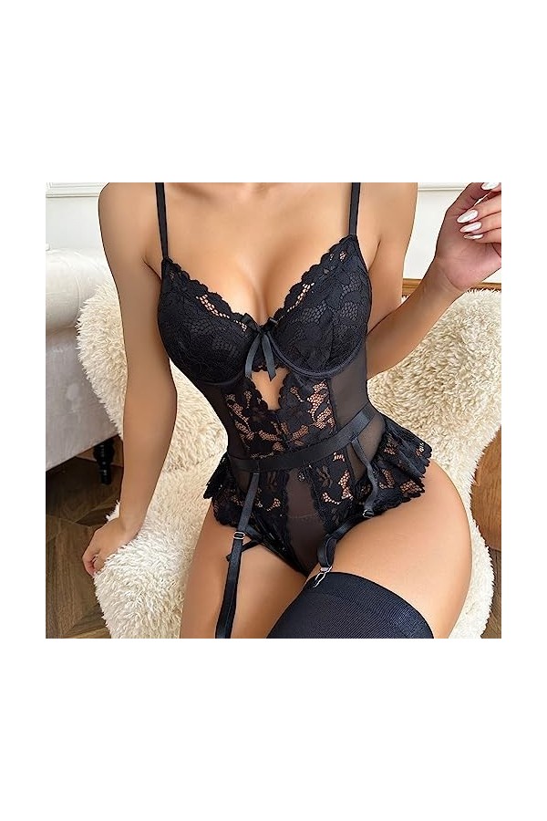 Lingerie Femme Sexy Ensemble Homme Sexy Hot y27k sous-vêtements Amusants pour Femmes Nouvelle Forme de Dentelle de Fleur Dos 