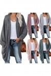 Cardigan à manches longues pour femme - Léger et décontracté - Solide - Cardigan à manches longues - Léger - Pour lété, gris
