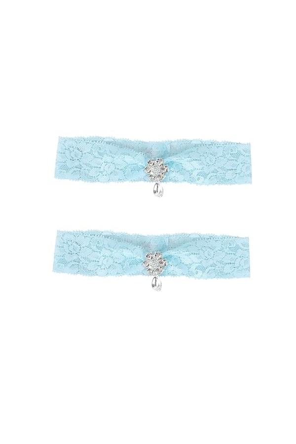 GALPADA 2 Pièces Accessoires De Mariée Dames Costumes Jarretières De Mariage Jarretières Bleues pour La Mariée Strass Jarreti