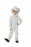 Smiffys Costume déléphant Dear Zoo Deluxe 51575S sous licence officielle, unisexe, pour enfant, gris et blanc, S 4-6 ans