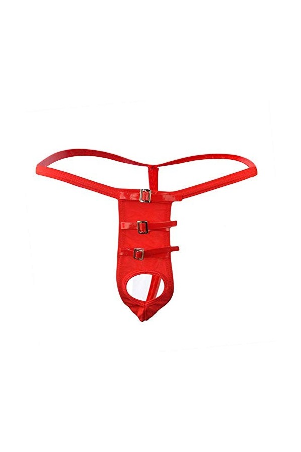 Creamlin Jockstrap Sous-vêtement sexy en maille pour homme, rouge, taille unique
