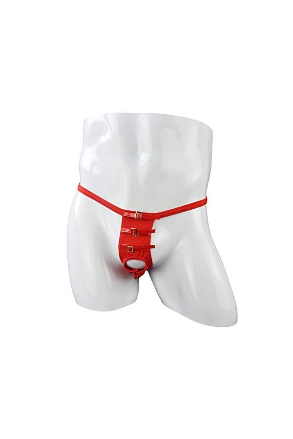 Creamlin Jockstrap Sous-vêtement sexy en maille pour homme, rouge, taille unique