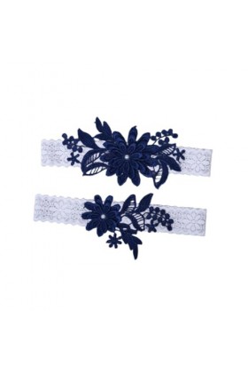 Abaodam 2 Pièces Jarretière De Mariée en Dentelle Mariée Perle Jarretière De Mariage Porte-Jarretelles De Mariée Bande De Jam