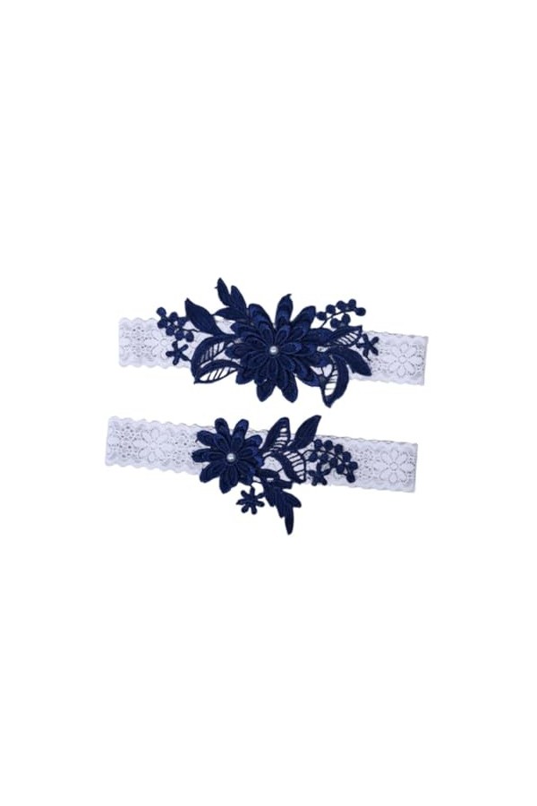 Abaodam 2 Pièces Jarretière De Mariée en Dentelle Mariée Perle Jarretière De Mariage Porte-Jarretelles De Mariée Bande De Jam