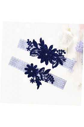 Abaodam 2 Pièces Jarretière De Mariée en Dentelle Mariée Perle Jarretière De Mariage Porte-Jarretelles De Mariée Bande De Jam