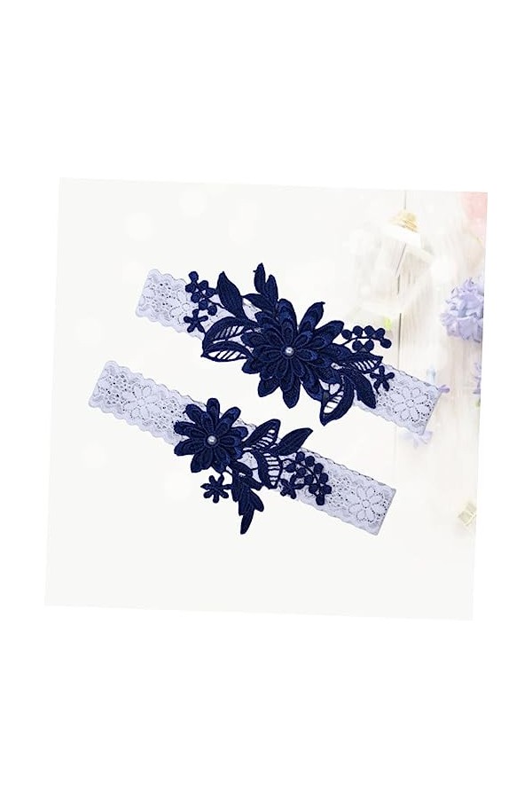 Abaodam 2 Pièces Jarretière De Mariée en Dentelle Mariée Perle Jarretière De Mariage Porte-Jarretelles De Mariée Bande De Jam