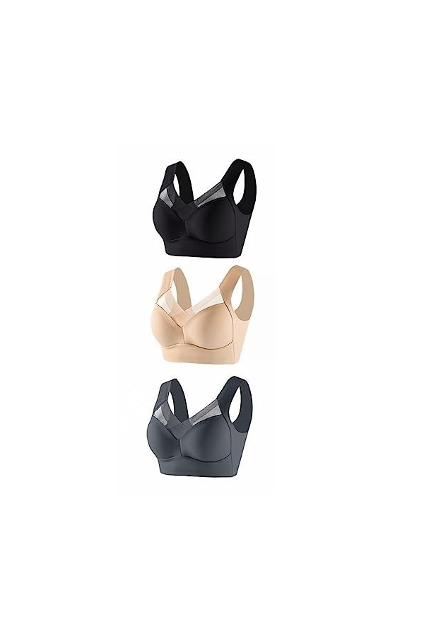 HANXIULIN Soutien-gorge femme dentelle bonnets souples bustier coupe sans couture soutien-gorge armatures soutien-gorge quoti