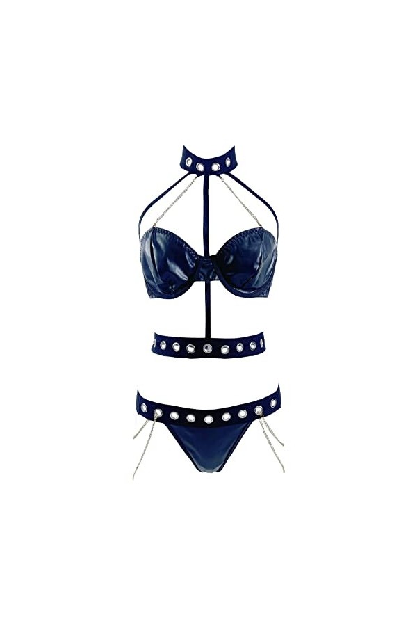 liaddkv Costume de cosplay sexy pour femme - Ensemble lingerie sexy en dentelle - Camisole et culotte - Lingerie pour femme -