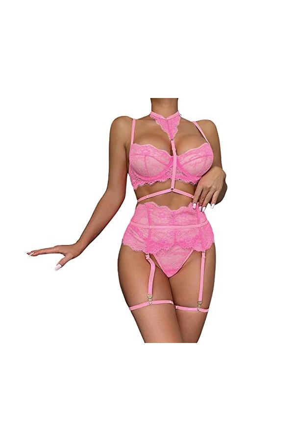 Lingerie Femme Sexy Ensemble Homme Sexy Hot y*2*k Femmes Mode Sexy Dentelle Cils Dentelle Cou Boucle Lingerie Sexy Combinaiso