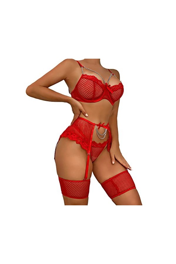 Lingerie Femme Sexy Ensemble Homme Sexy Hot y23k Femmes Lady Sexy Bouton en Métal Lingerie Ensemble Taille Haute Vêtements De