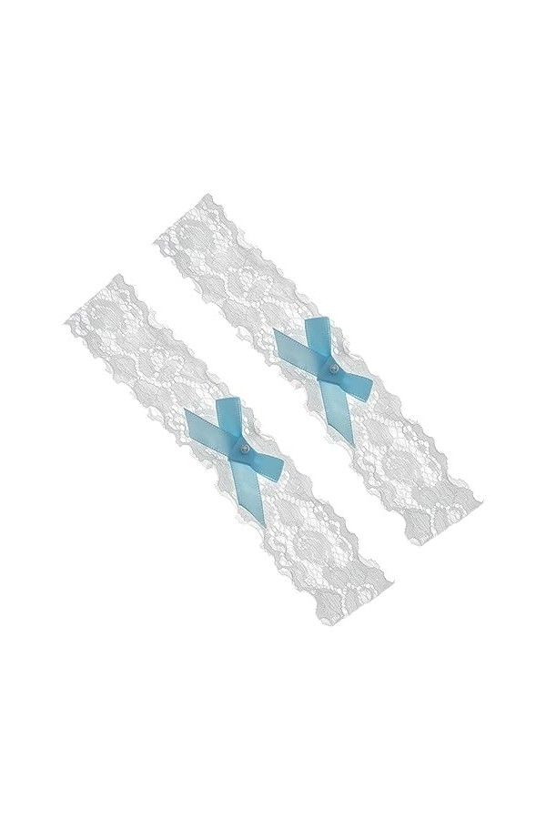 Garneck 2Pcs Bridal Lace Legband Décoration De Mariage Blanc Décor Jarretières pour La Mariée Macramé Décor Mariée Accessoire