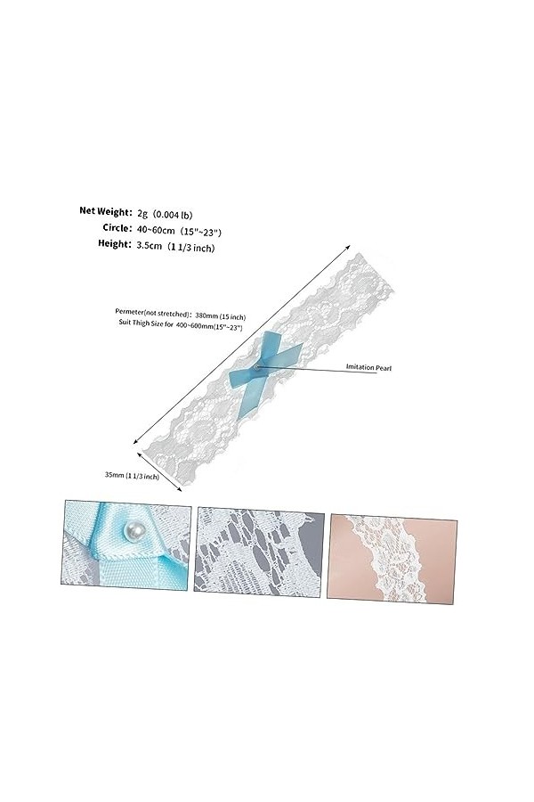 Garneck 2Pcs Bridal Lace Legband Décoration De Mariage Blanc Décor Jarretières pour La Mariée Macramé Décor Mariée Accessoire