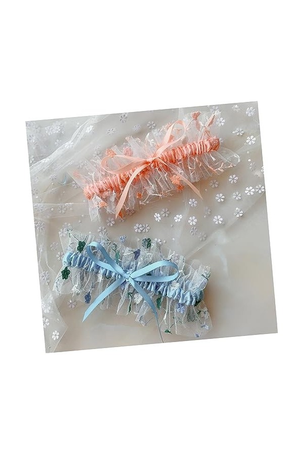 SOIMISS 2 Pièces Jarretière De Mariée Ceinture De Perles Ceintures De Bal Décoration De Mariage Jarretières Florales Décor De