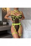 2023 New y*2k Style Lingerie Combinaison moulante en maille élastique pour femme Voir à travers le cou Halter Couleur contras