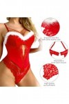 Satohom Femmes Charmant Costume Noël Mère Déguisement, Christmas Femme Sexy Bikini Robe de Nuit Lingerie Tenue, Noël Bikini R