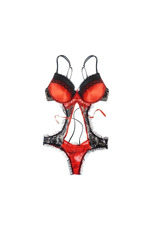 Ensembles De Pyjama Femme Sous Vêtement Sexy En Une Seule Pièce À Trois Points Sexy Love Maid Creux Pyjama Sexy Adulte Fichie