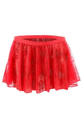 Bommi Fairy Hommes Sexy Culotte Sissy Knickers Slip Stretch Taille Basse Dentelle Grande Jupe Plate Dentelle Transparente Hot