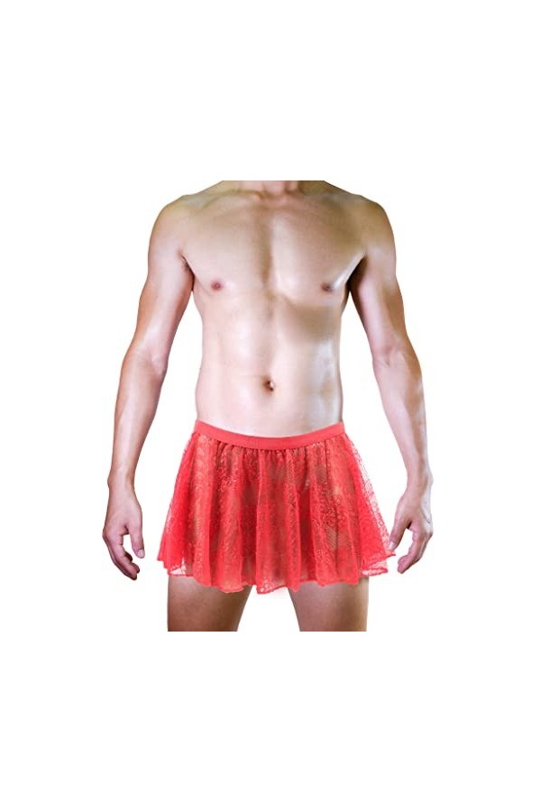 Bommi Fairy Hommes Sexy Culotte Sissy Knickers Slip Stretch Taille Basse Dentelle Grande Jupe Plate Dentelle Transparente Hot