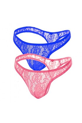 VemeFufu String G String Slip Tanga Hommes Sexy Dentelle Sous-vêtements Hommes Chaud Taille Basse Élastique Thong Mâle Culott