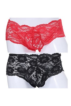 VemeFufu Sexy Dentelle Hommes Sous-vêtements String C String G Slip Boxer Tanga Hommes Chaud Taille Basse Élastique Thong Man