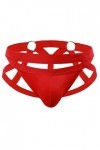 SDGTMJSY Mankini pour Homme Hip Lift Double Thong Panties Steel Ring Underwear Youth Thongs,Rouge,M