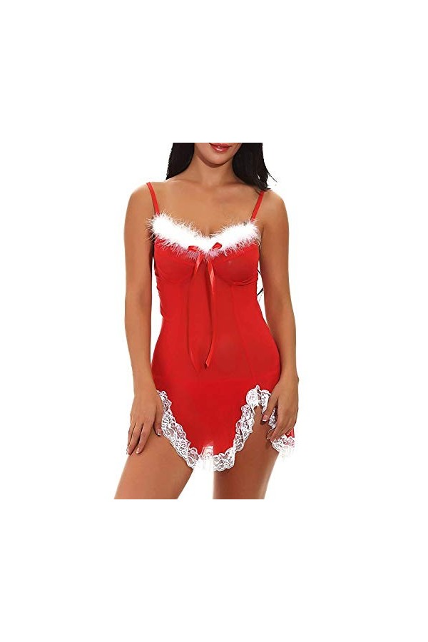 Kabeloring Femme Lingerie en Dentelle Robe Sexy Fronde Robe de Nuit Grande Taille Vêtements de Nuit Erotique Ouvert Costumes 