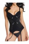 Bslingerie® Femmes Sexy Voir à travers Overbust Corset Bustier Lingerie Noir, S 