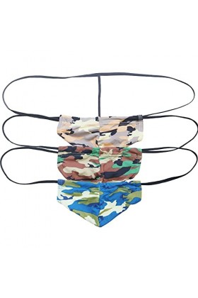 YUFEIDA Homme String Slips Sexy Tangas pour Homme Motif Camouflage Taille Basse Confort Culotte Bikini Briefs Lot