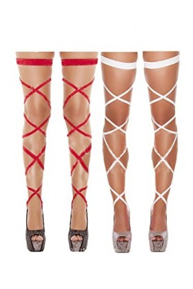 Flayem Sexy Jarretières Leg Wraps Set Élastique Jarretière Croix Bandage Multicolore Cuisse Anneau Bas Costume De Festival De