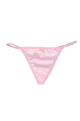 YIJIAN Femmes sous-vêtements Culottes T-Back G-String Strings Slips Satin Lingerie Culotte Color : Pink, Size : XXL 
