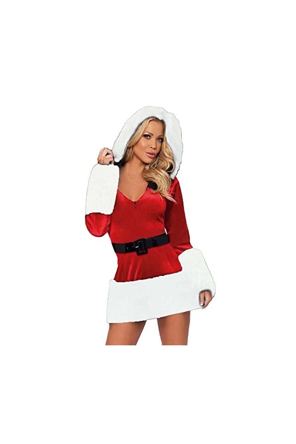 Lingerie sexy de Noël Lingerie Sexy Femme Chemise de Nuit Confortable Doux Transparent Vêtements de Nuit Pyjamas Culottes Den