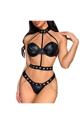 liaddkv Costume de cosplay sexy pour femme - Ensemble lingerie sexy en dentelle - Avec culotte et culotte - Lingerie pour fem