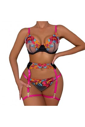 Lingerie Femme Sexy Ensemble Homme Sexy Hot y27k sous-vêtements Amusants pour Femmes Sexy Dentelle Grande Fleur Amusant Voir 