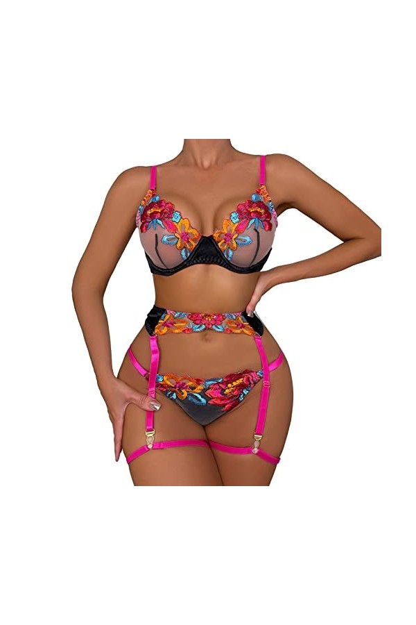 Lingerie Femme Sexy Ensemble Homme Sexy Hot y27k sous-vêtements Amusants pour Femmes Sexy Dentelle Grande Fleur Amusant Voir 