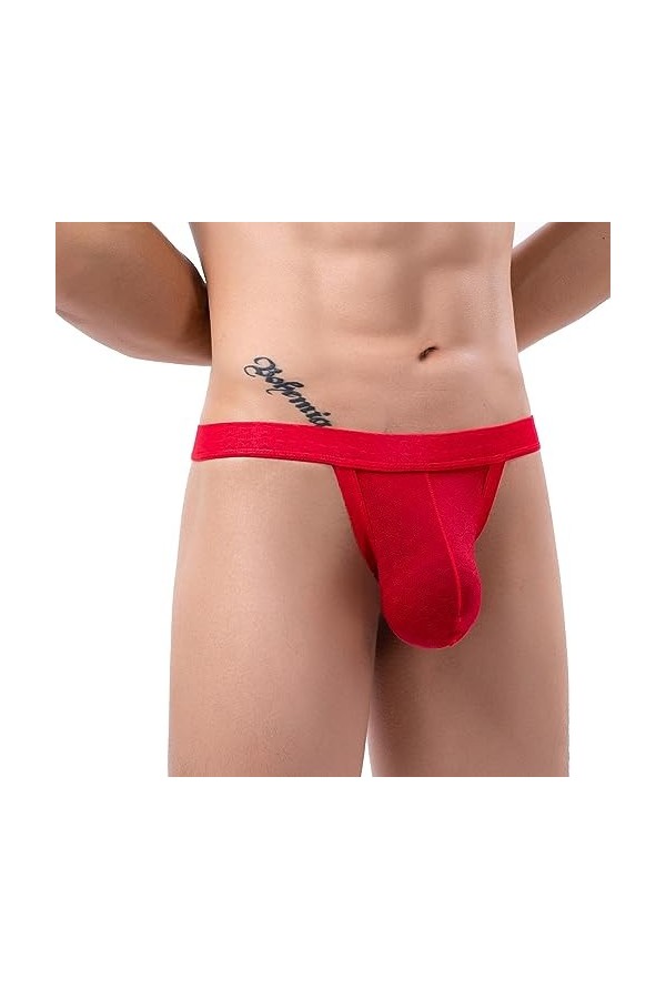 CHOUBAGUAI Mini String Sexy Transparent Taille Basse pour Hommes