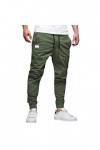 Pantalon de jogging pour homme - Coupe droite - Pantalon mi-poches - Taille solide - Style décontracté - Pour homme, vert, L
