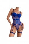 ULLIAN Ensemble Lingerie Sexy Ensemble 2 pièces de Lingerie Sexy en Maille Respirante et Confortable pour remodeler Le Corps.