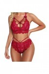 Ensemble de Soutien-Gorge Grande Taille Ensemble de Lingerie Sexy pour Femmes Soutien-Gorge en Dentelle Florale et Culotte En